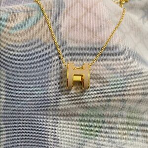 Hermès Gold H Necklace